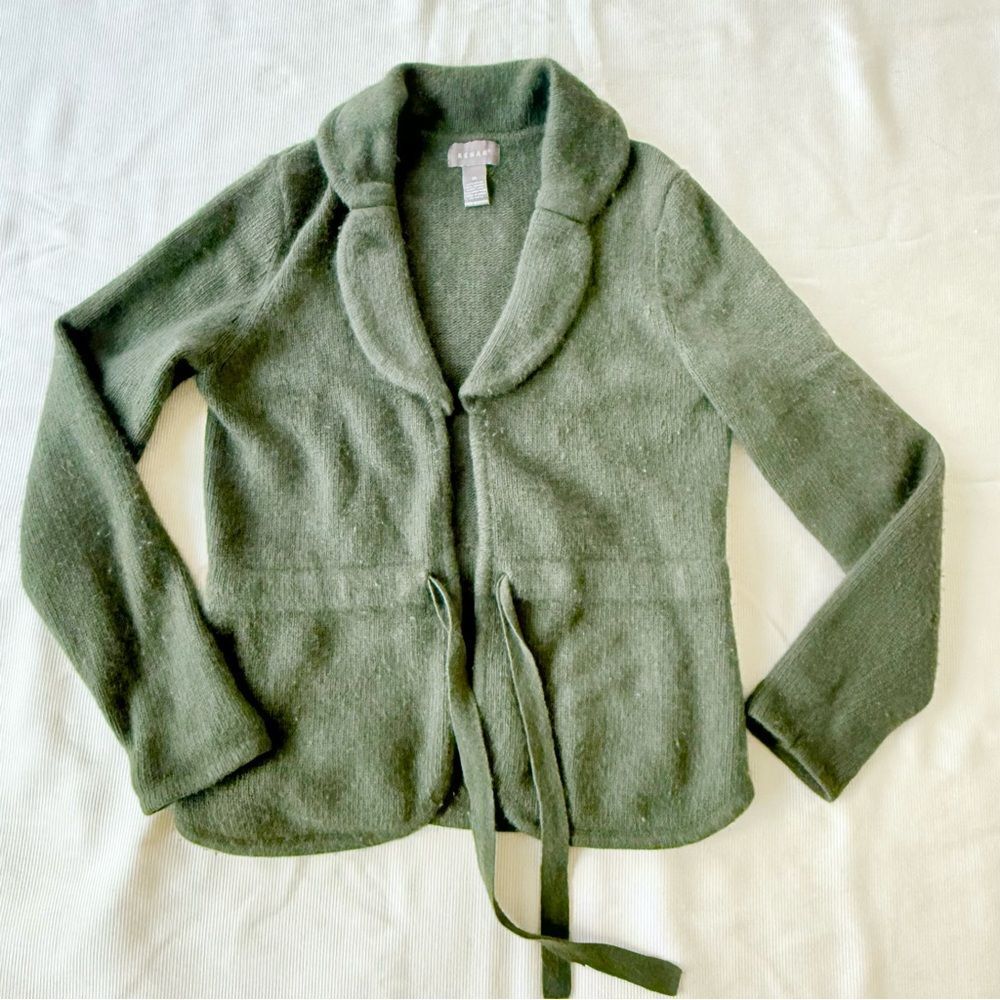 Kenar Womens Sweater Longsleeve Soft Belted Casual Boho Green Medium M